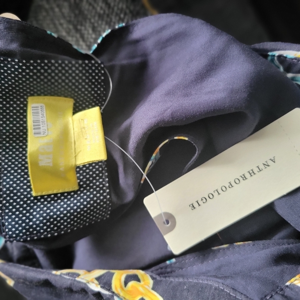 Anthropologie Navy and Gold Chain Midi Dress - Picture 6 of 8